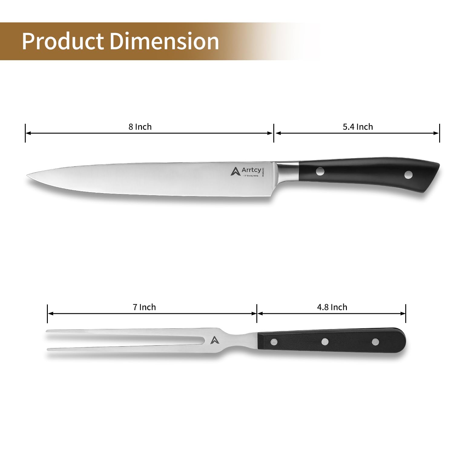 Arrtcy pakkawood handle profile demonstrating ergonomic grip comfort