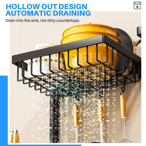 ARSTPEOE rack in use with plates and glasses illustrating efficient drying and drainage