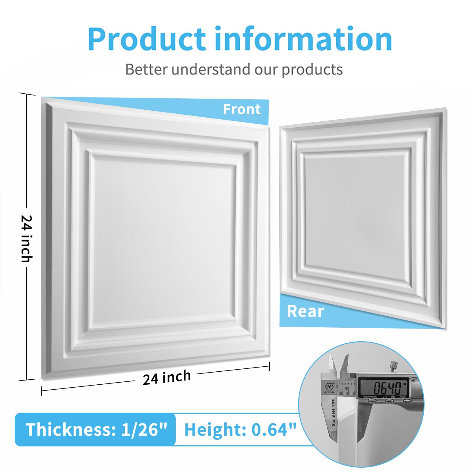 Art3d tile seated in drop ceiling grid demonstrating quick installation benefit