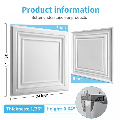 Art3d tile seated in drop ceiling grid demonstrating quick installation benefit