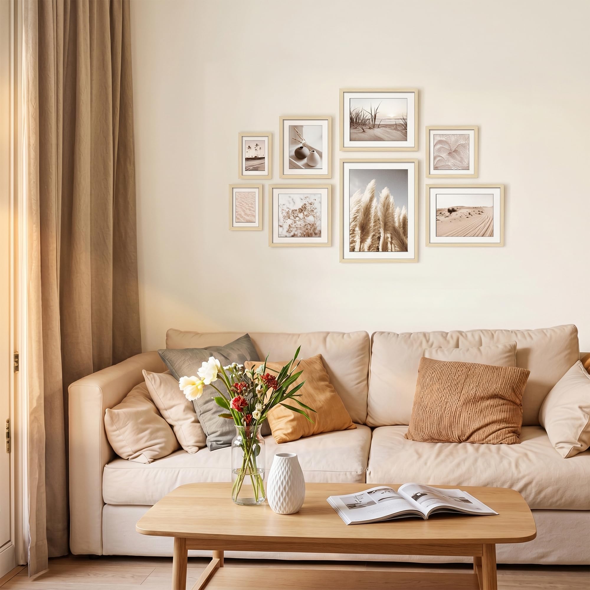 ArtbyHannah beige frame corner close-up, durable lightweight finish benefit