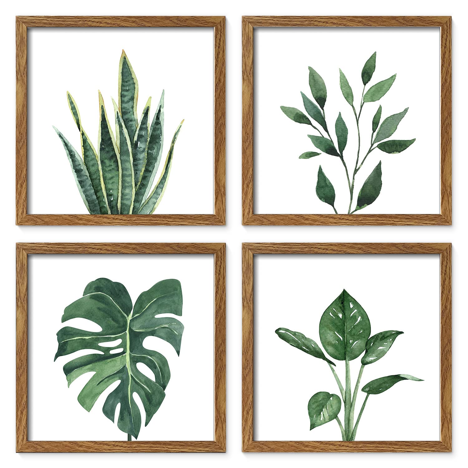 ArtbyHannah framed front view showcasing walnut frame and balanced botanical set benefit: cohesive focal point