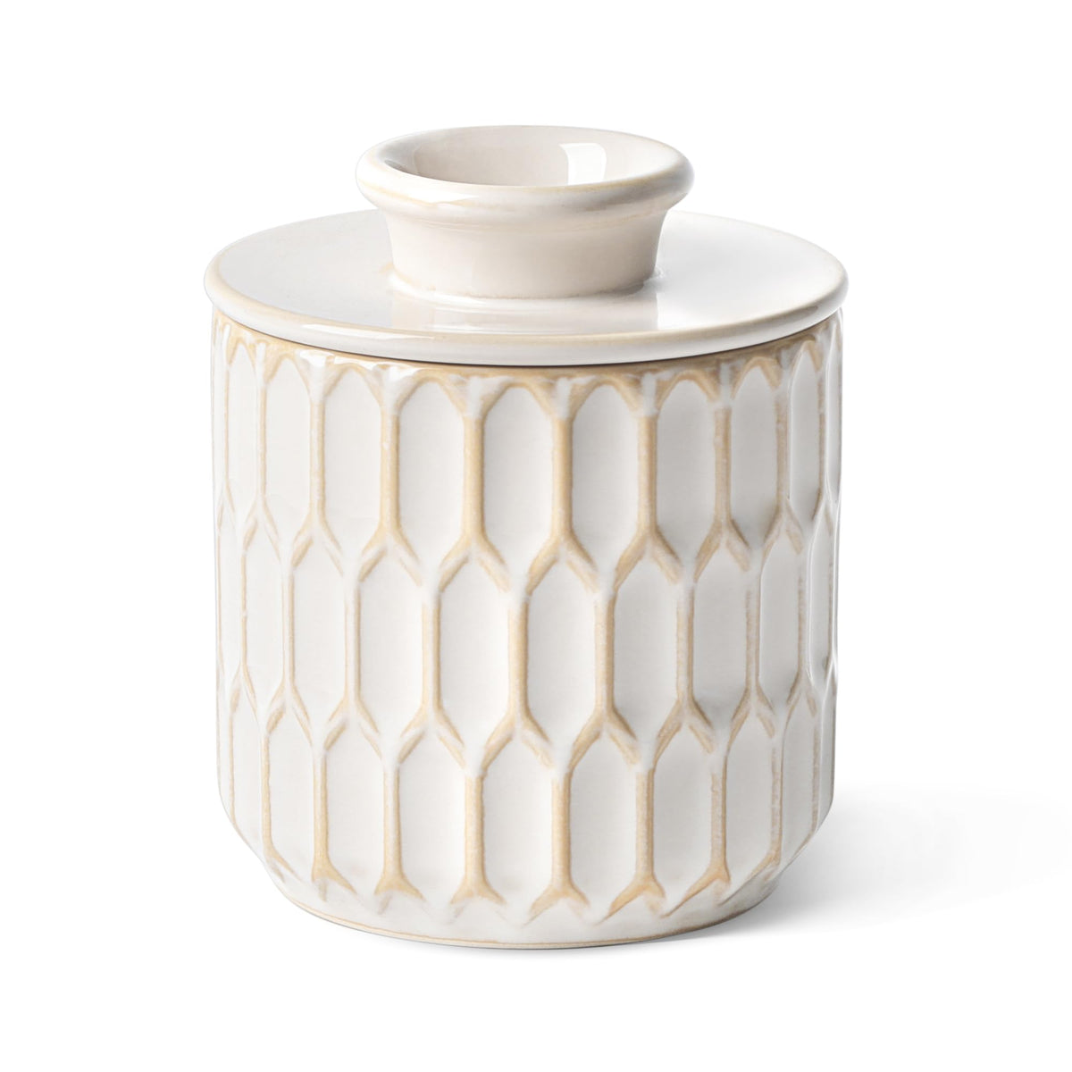 ArteBake front view of beige butter crock showing elegant tableware benefit