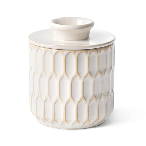 ArteBake front view of beige butter crock showing elegant tableware benefit