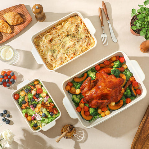 ArteBake casserole set on dining table, warm presentation for entertaining