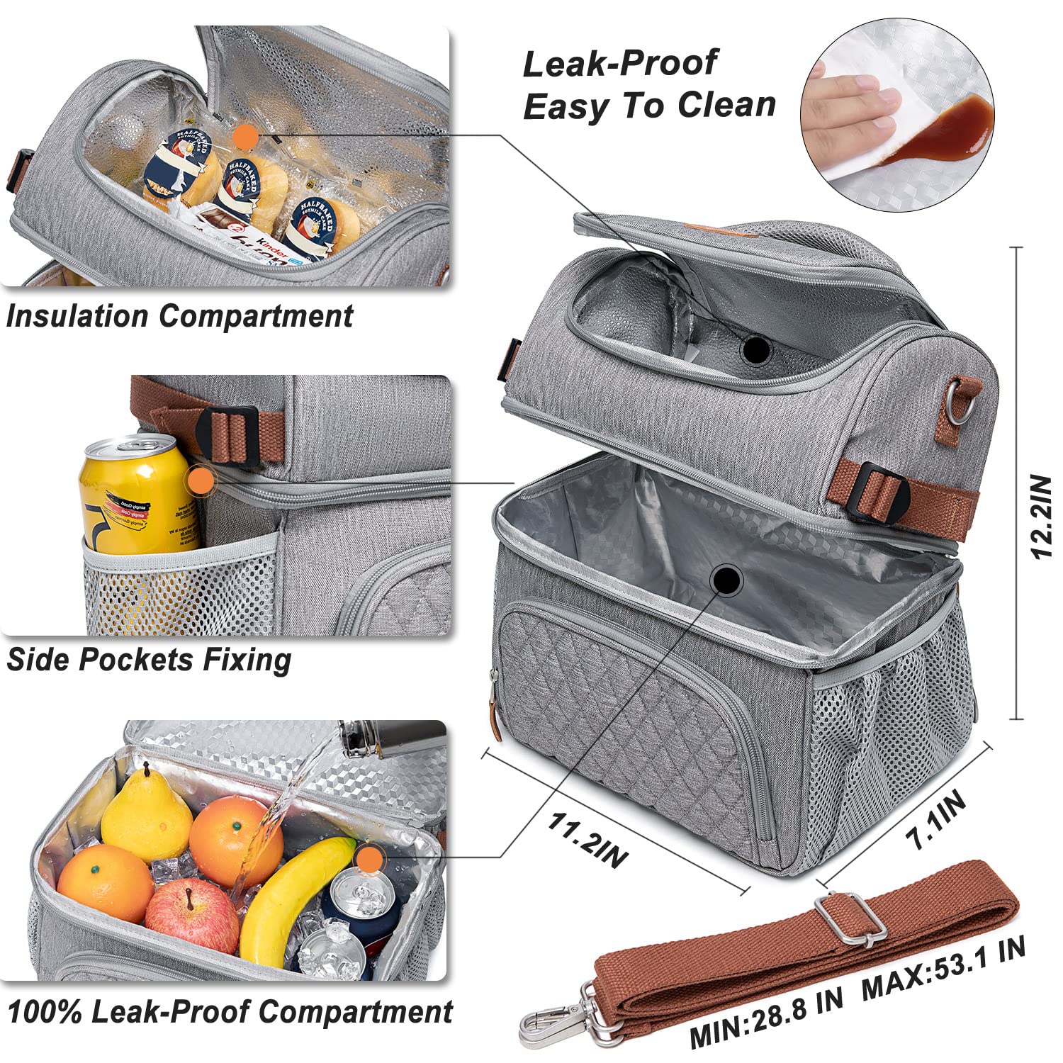 Artelaris insulated lining close-up displaying leakproof foil keeping food fresh