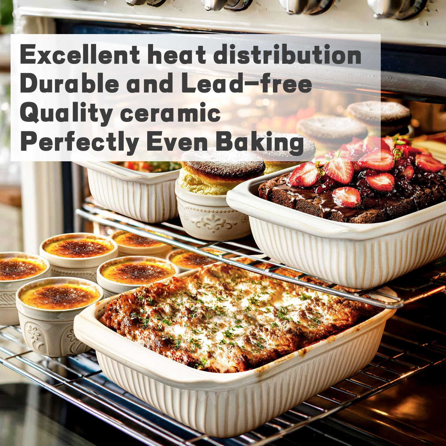 Artena lasagna inside pan showing deep capacity for family meals