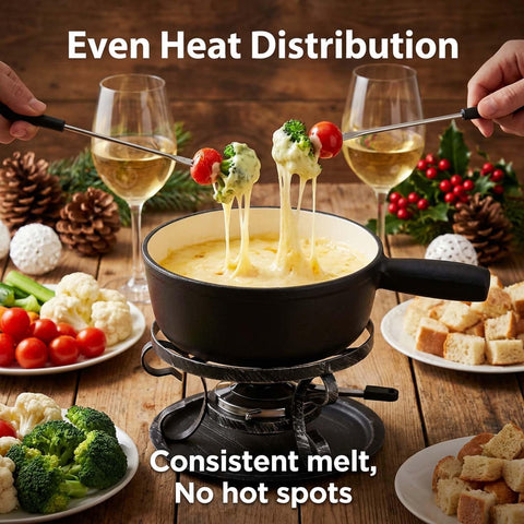 Artestia six color-coded fondue forks arranged for easy dipping and organized serving