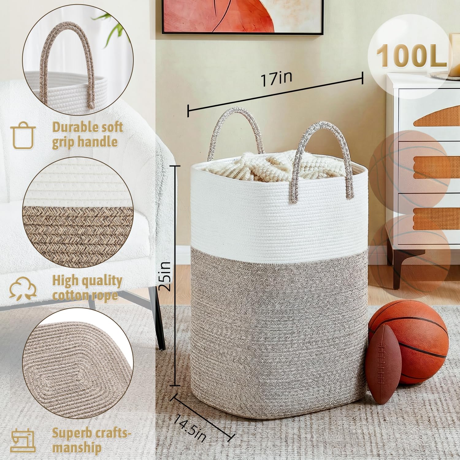 Artfeel close knit detail of woven cotton rope highlighting breathable durable weave