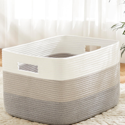 Artfeel front view rectangular basket shows tidy storage and decorative appeal