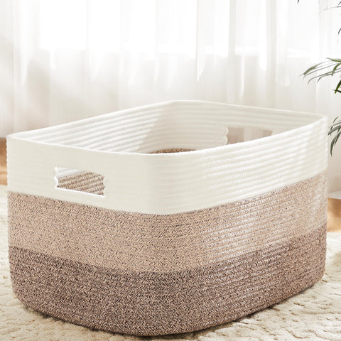 Artfeel front view of rectangle basket showing neat storage and decorative appeal