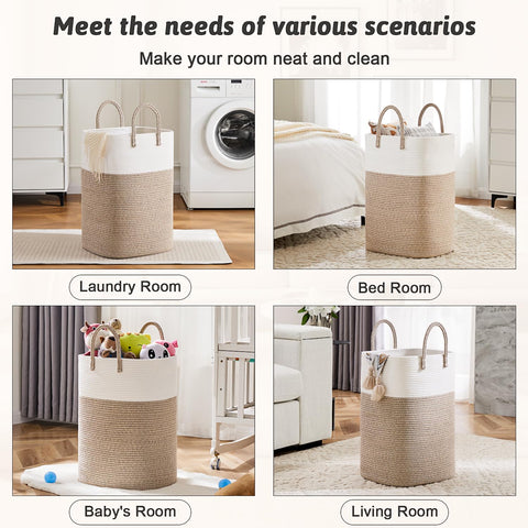 Artfeel basket beside door frame showing scale and portability benefit