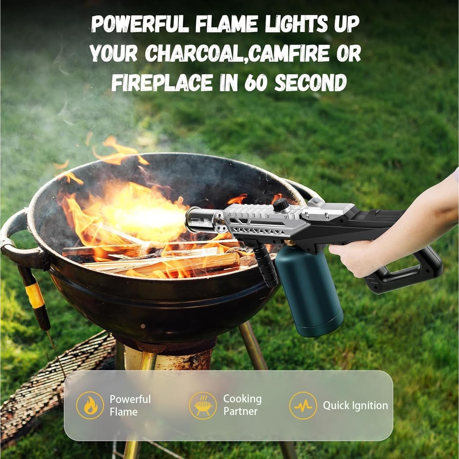 ARTFLAMM flame adjustment knob detail showing control and safety benefit