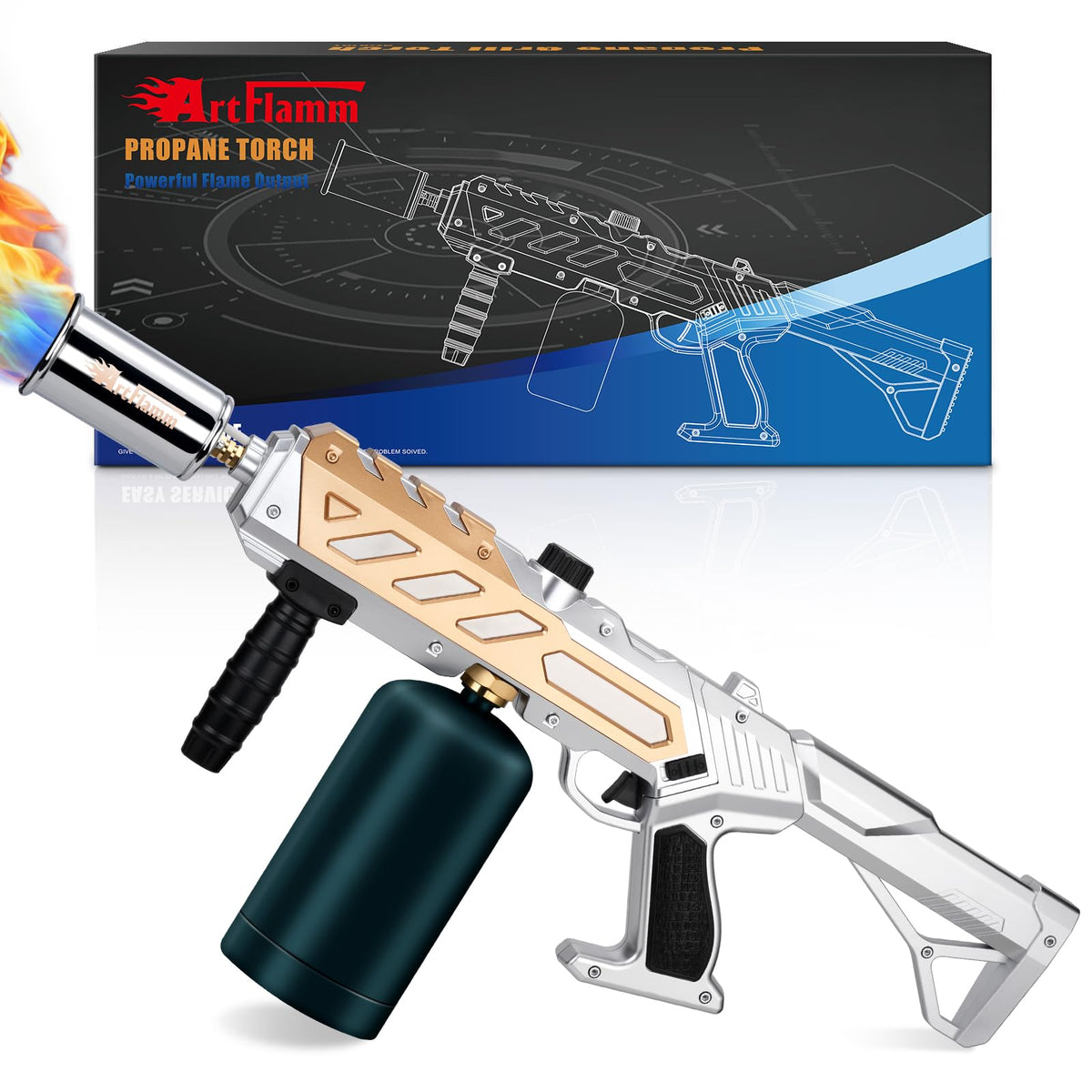 ARTFLAMM torch gun front view showing robust build and easy grip