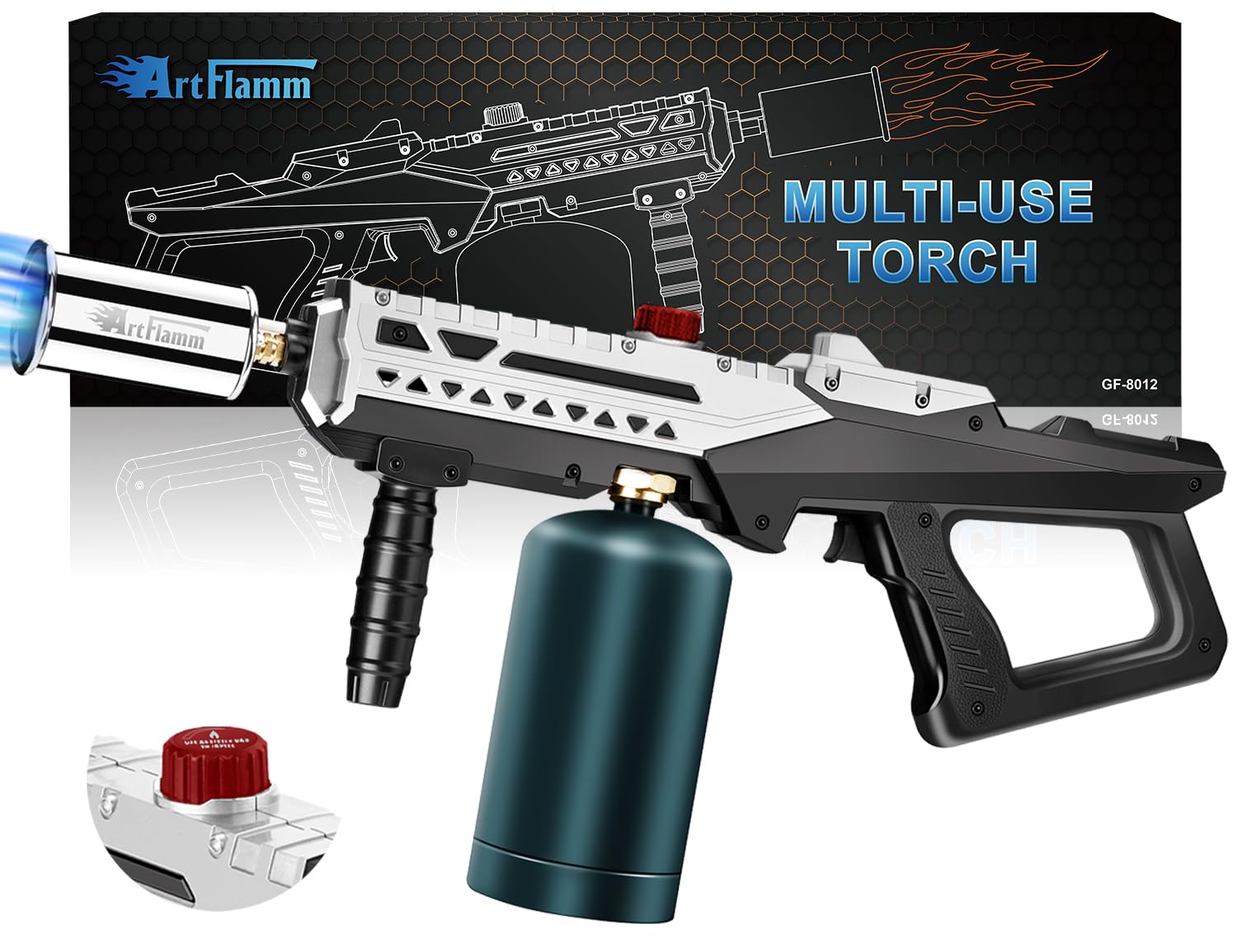 ARTFLAMM front view showing full torch for clear identification and overview