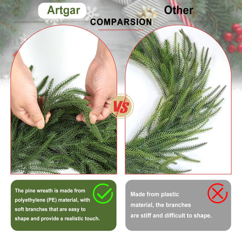 Artgar wreath on porch demonstrating weather-resistant outdoor use