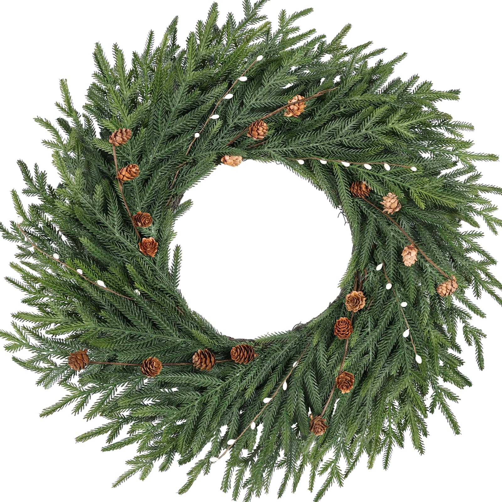 Artgar front door wreath shown on a farmhouse door adds welcoming curb appeal
