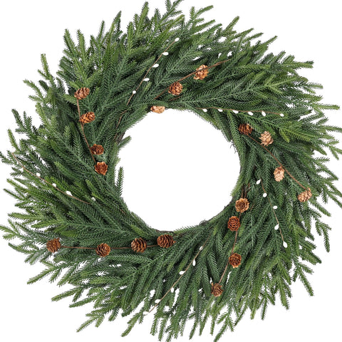 Artgar front door wreath shown on a farmhouse door adds welcoming curb appeal