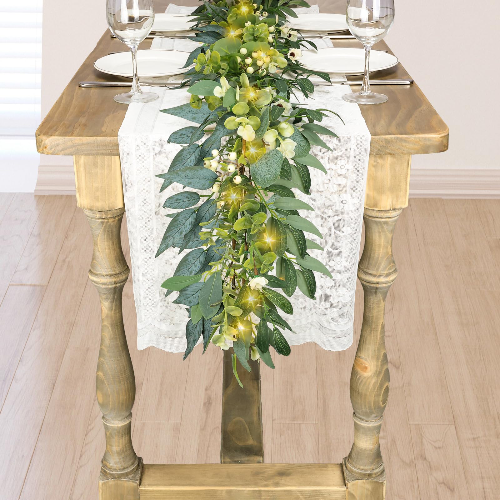 Artgar garland on porch under cover shows outdoor-ready decorative lighting benefit