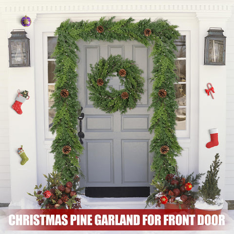 Artgar hung on mantel creating instant cozy holiday atmosphere