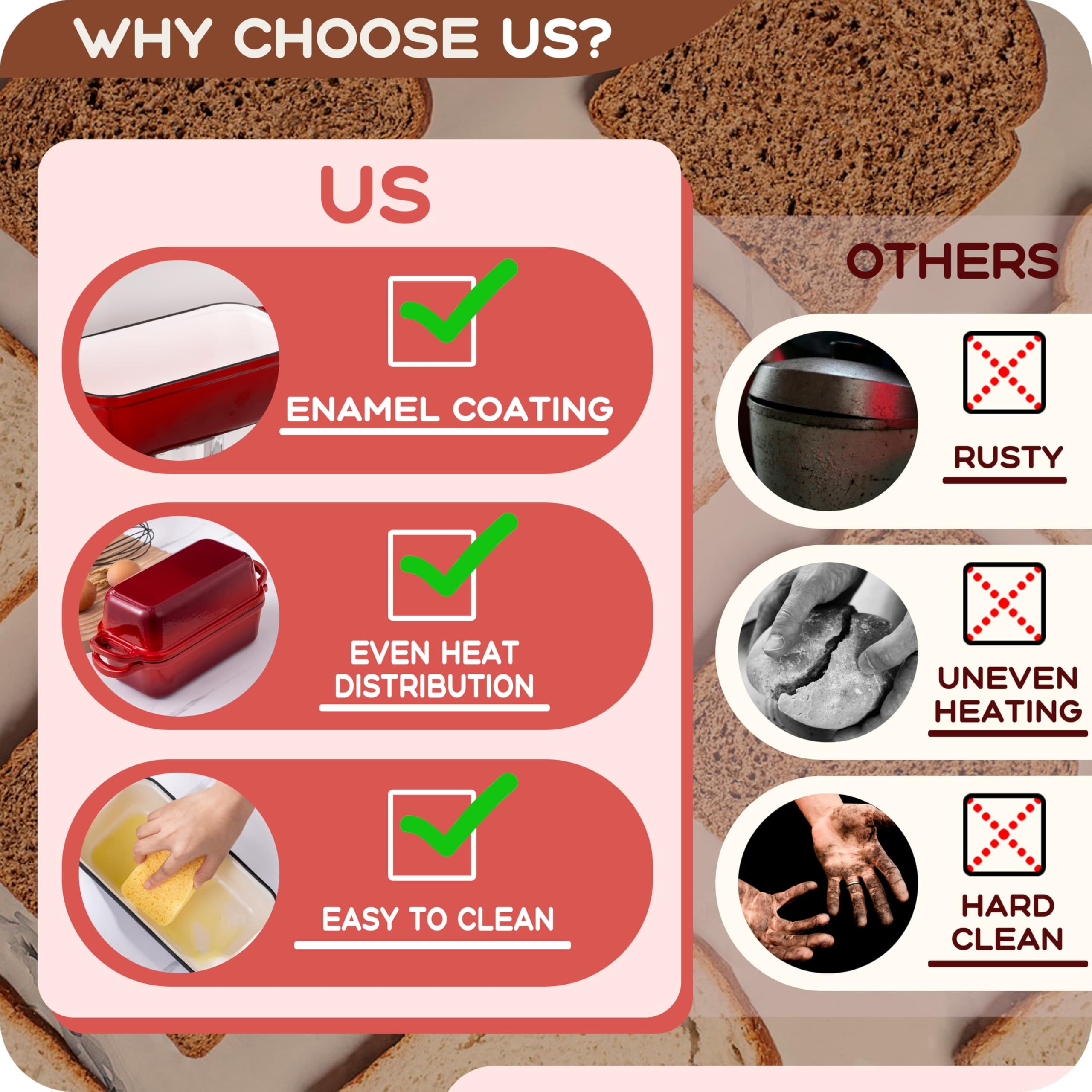 Articasting loaf pan on kitchen counter styled for gifting and countertop appeal