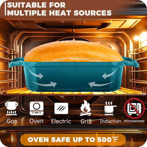 Articasting loaf pan on grill and stovetop illustrating versatile cooking surfaces