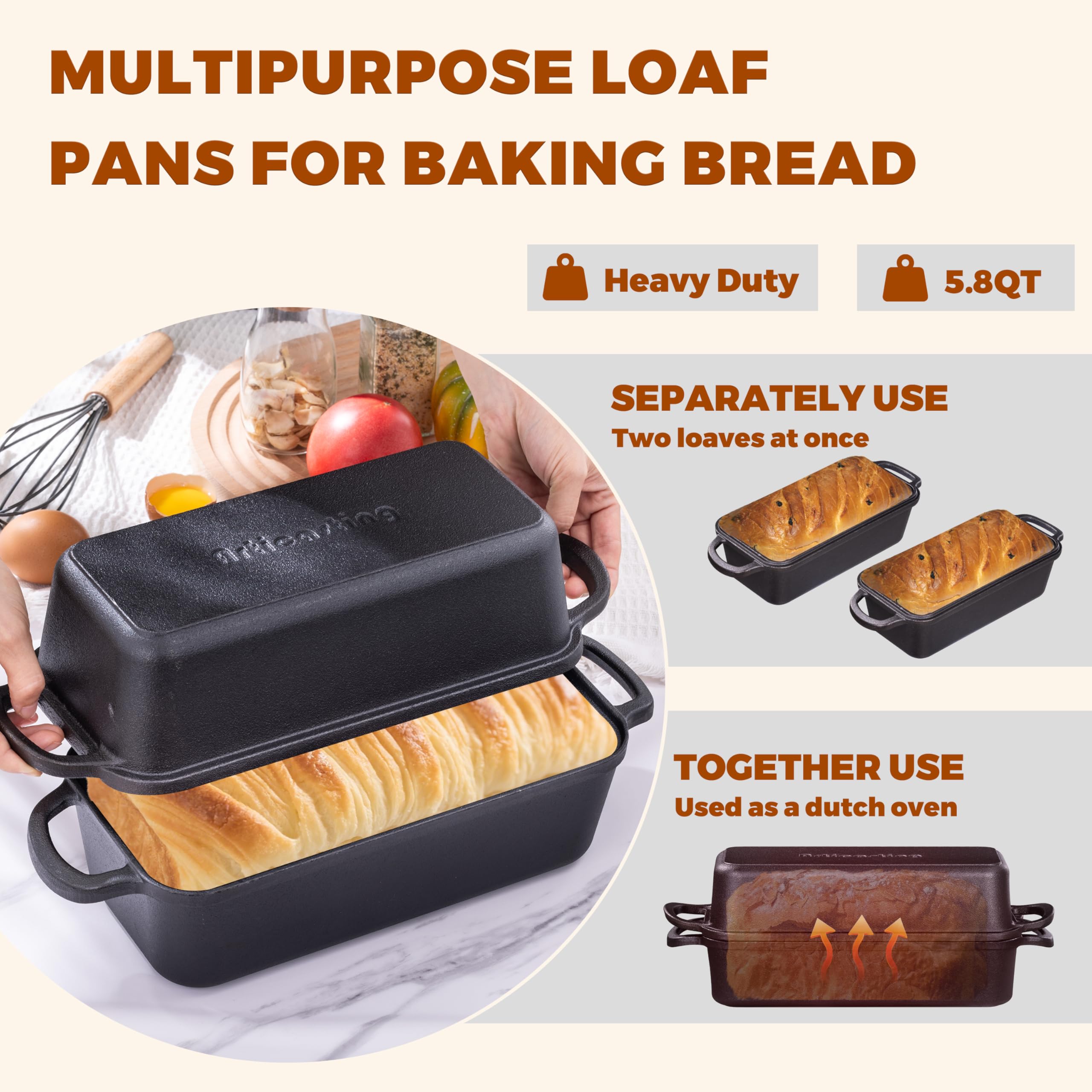 Articasting pan in use with sourdough loaf showing even browning benefit