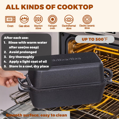 Articasting pan beside a knife showing 11x5 inch scale for portion planning