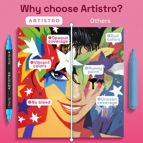 ARTISTRO markers used on wood and rock showing multi-surface versatility