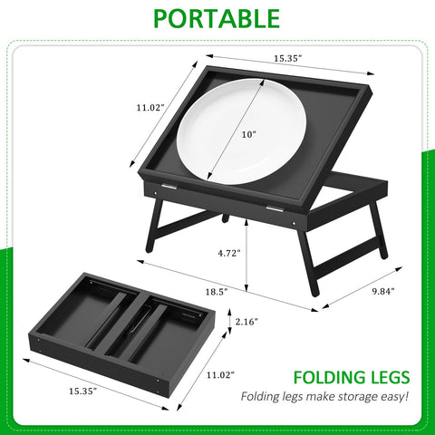 Artmeer bamboo tray tilted top detail illustrating adjustable angle for better posture