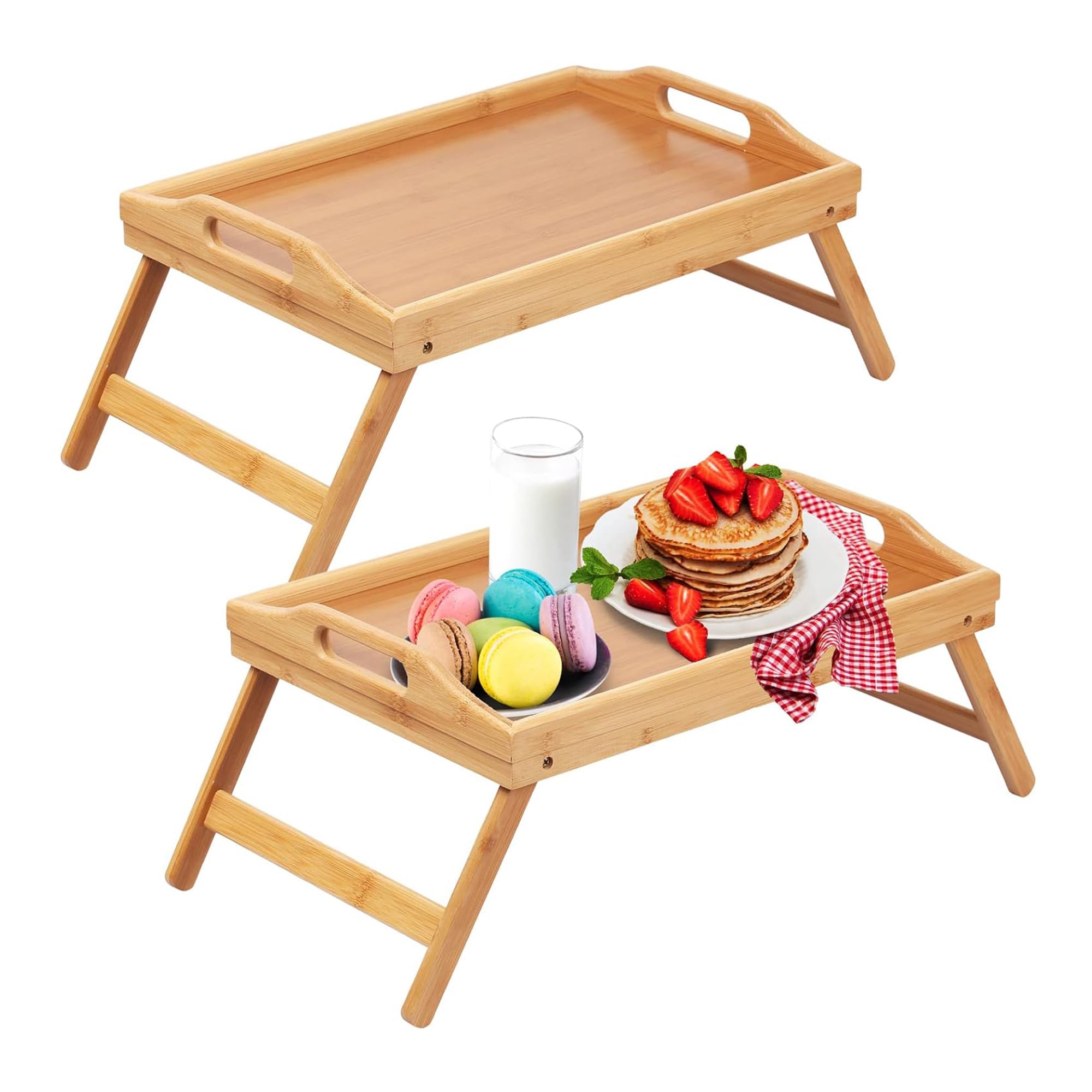 Artmeer bamboo tray front view showing two-piece set and clean finish for versatile use