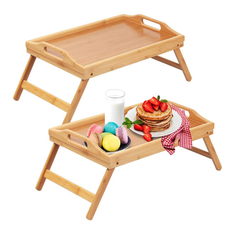 Artmeer bamboo tray front view showing two-piece set and clean finish for versatile use