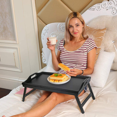 Artmeer bed tray folded profile for compact storage and easy transport