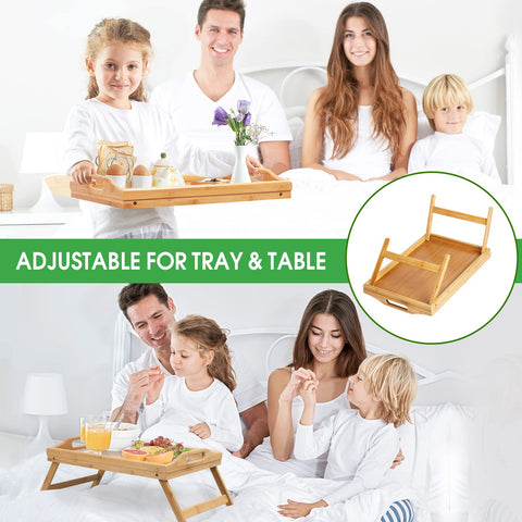 Artmeer tray serving breakfast on sofa with plates and cup for spill prevention