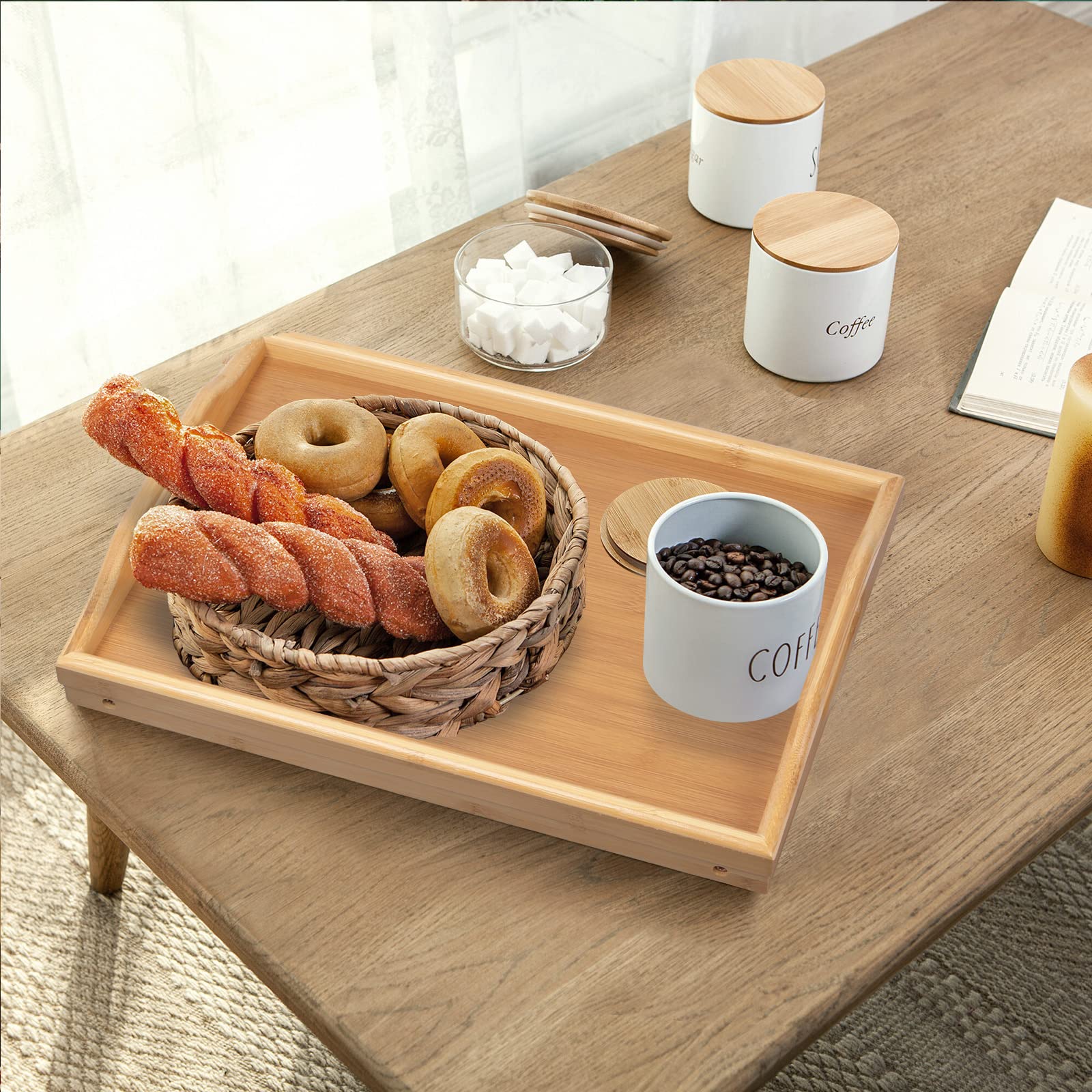 Artmeer tray folded thin profile stored upright to save space in closet or under bed
