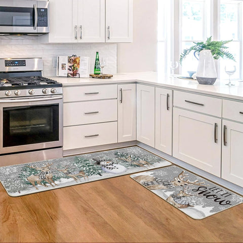 Artoid Mode mat placed by sink, protects floors and adds holiday style