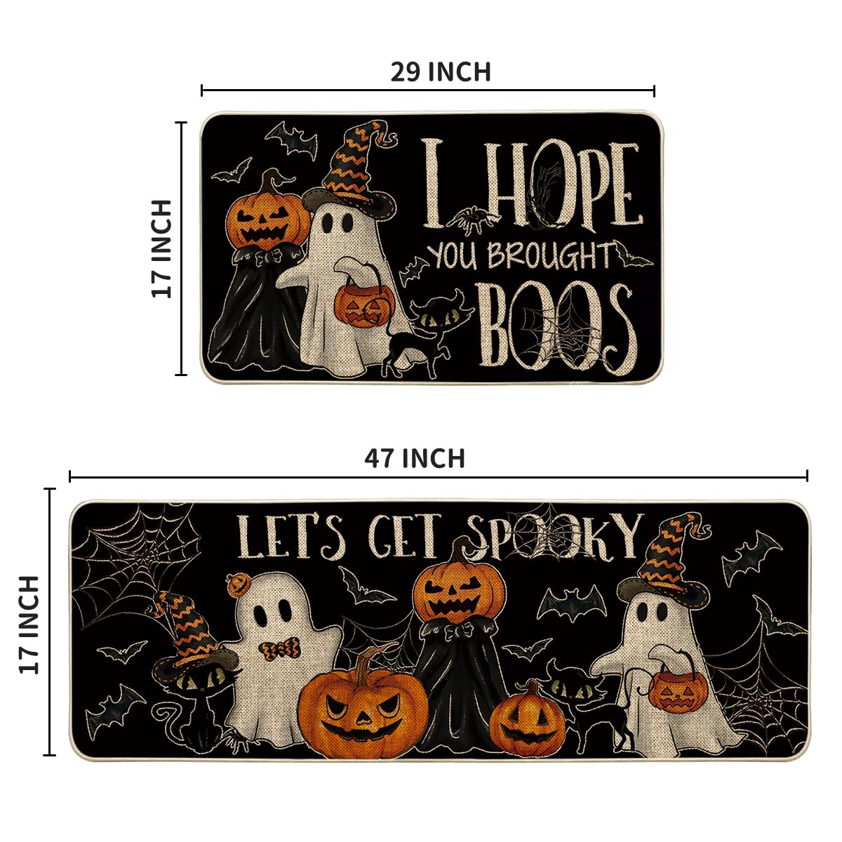 Artoid Mode mats styled in Halloween kitchen creating festive, practical flooring