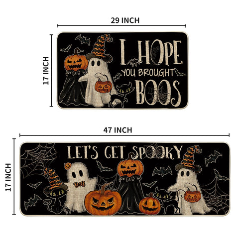 Artoid Mode mats styled in Halloween kitchen creating festive, practical flooring