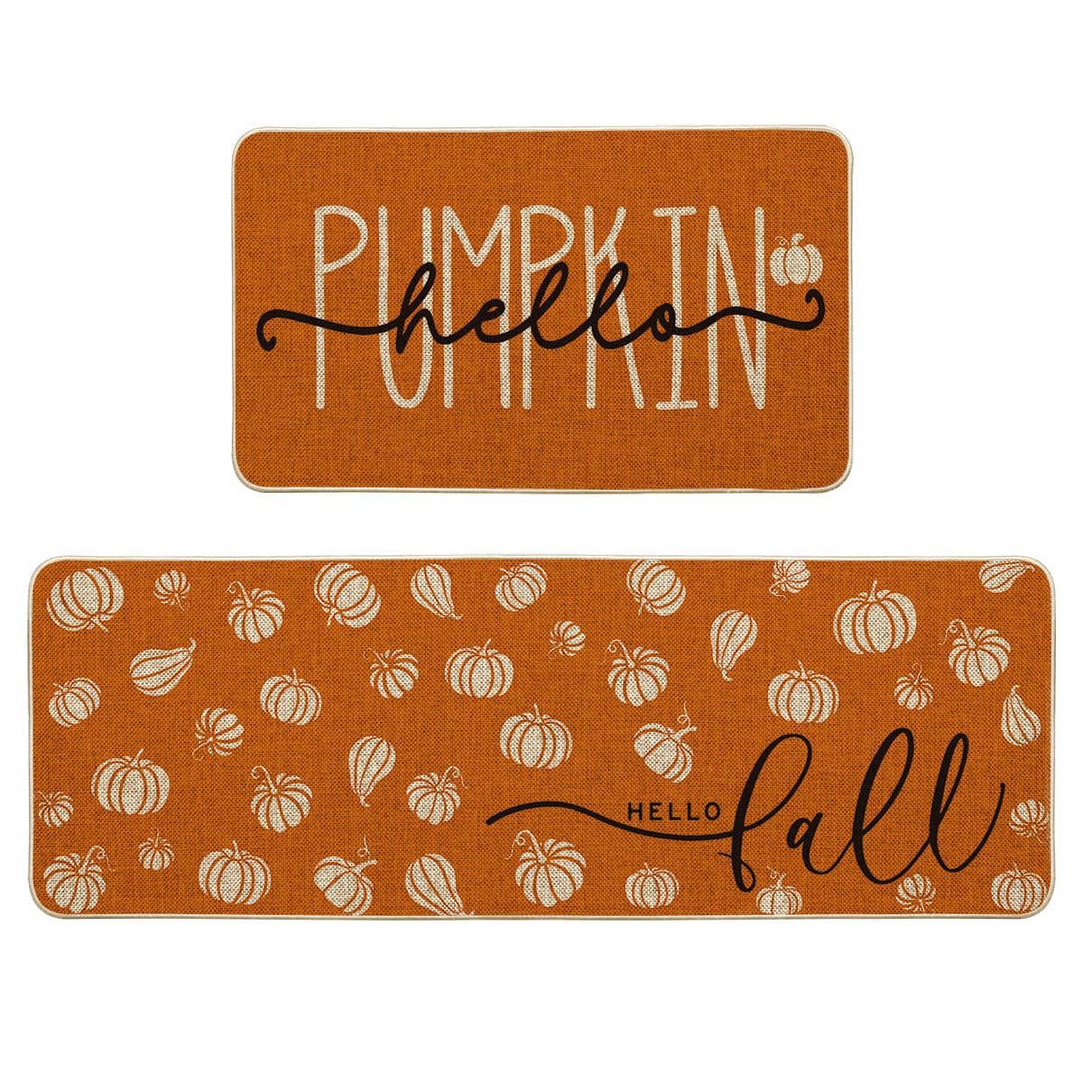 Artoid Mode front view of Hello Pumpkin mats showing festive design and color