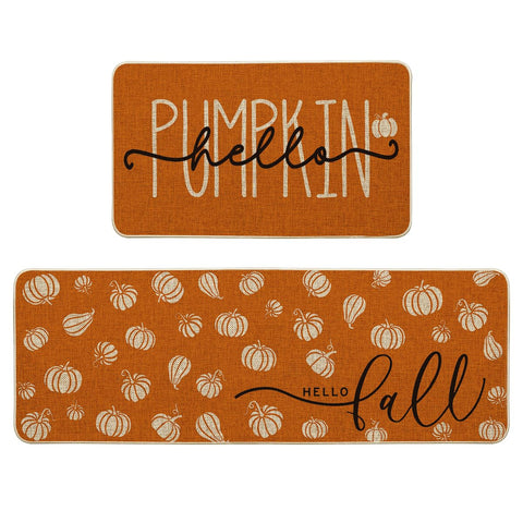 Artoid Mode front view of Hello Pumpkin mats showing festive design and color