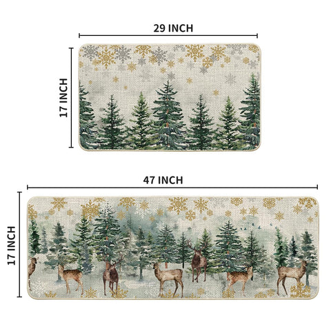 Artoid Mode mats styled in a holiday entryway creating festive, practical decor