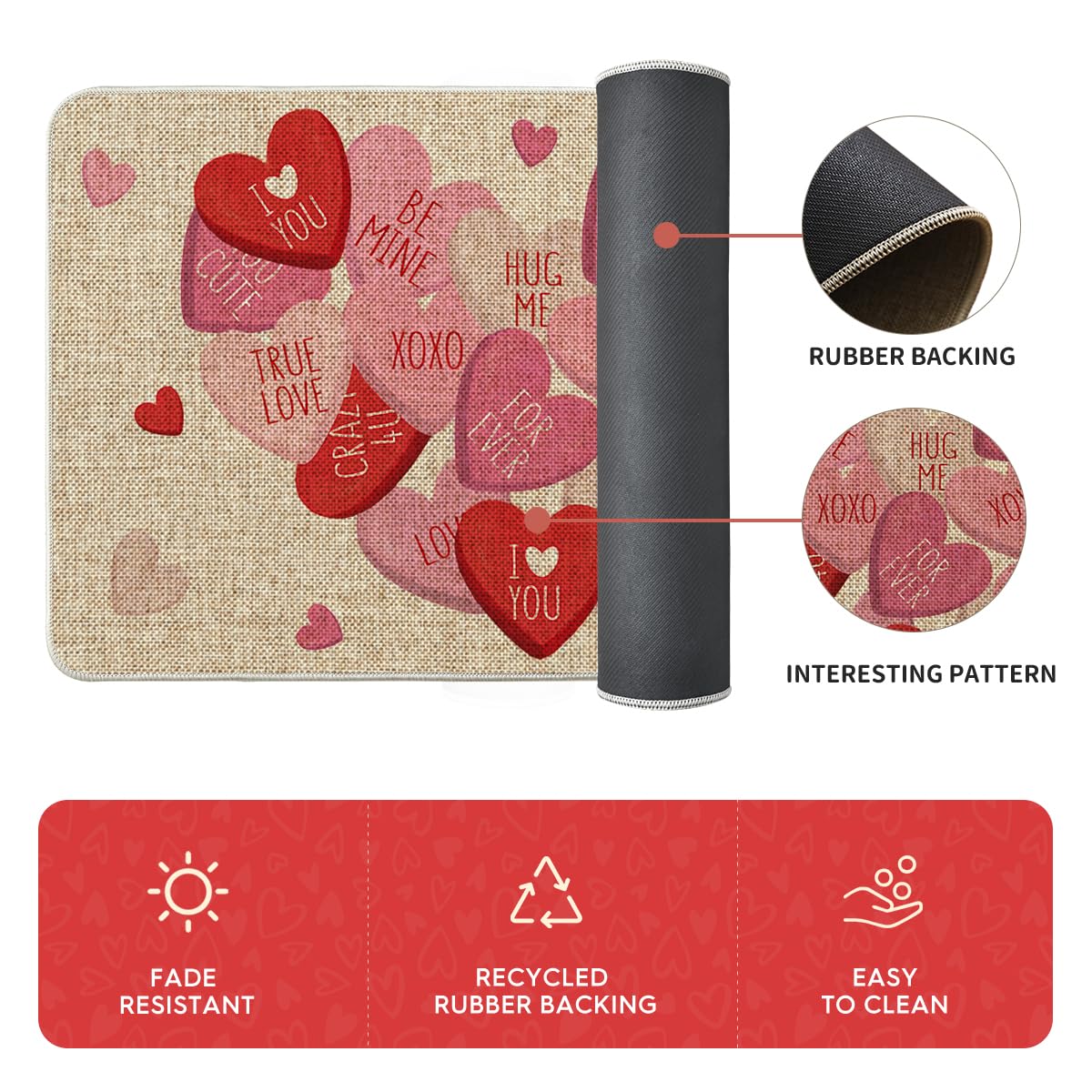 Artoid Mode lifestyle shot showing mats enhancing Valentine's kitchen ambiance
