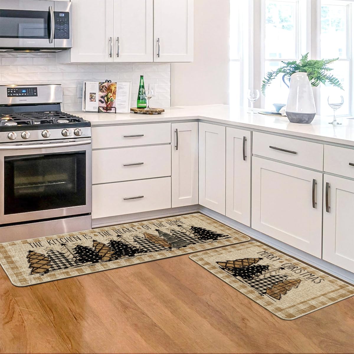 Artoid Mode mats placed in a kitchen showing seasonal style and floor protection