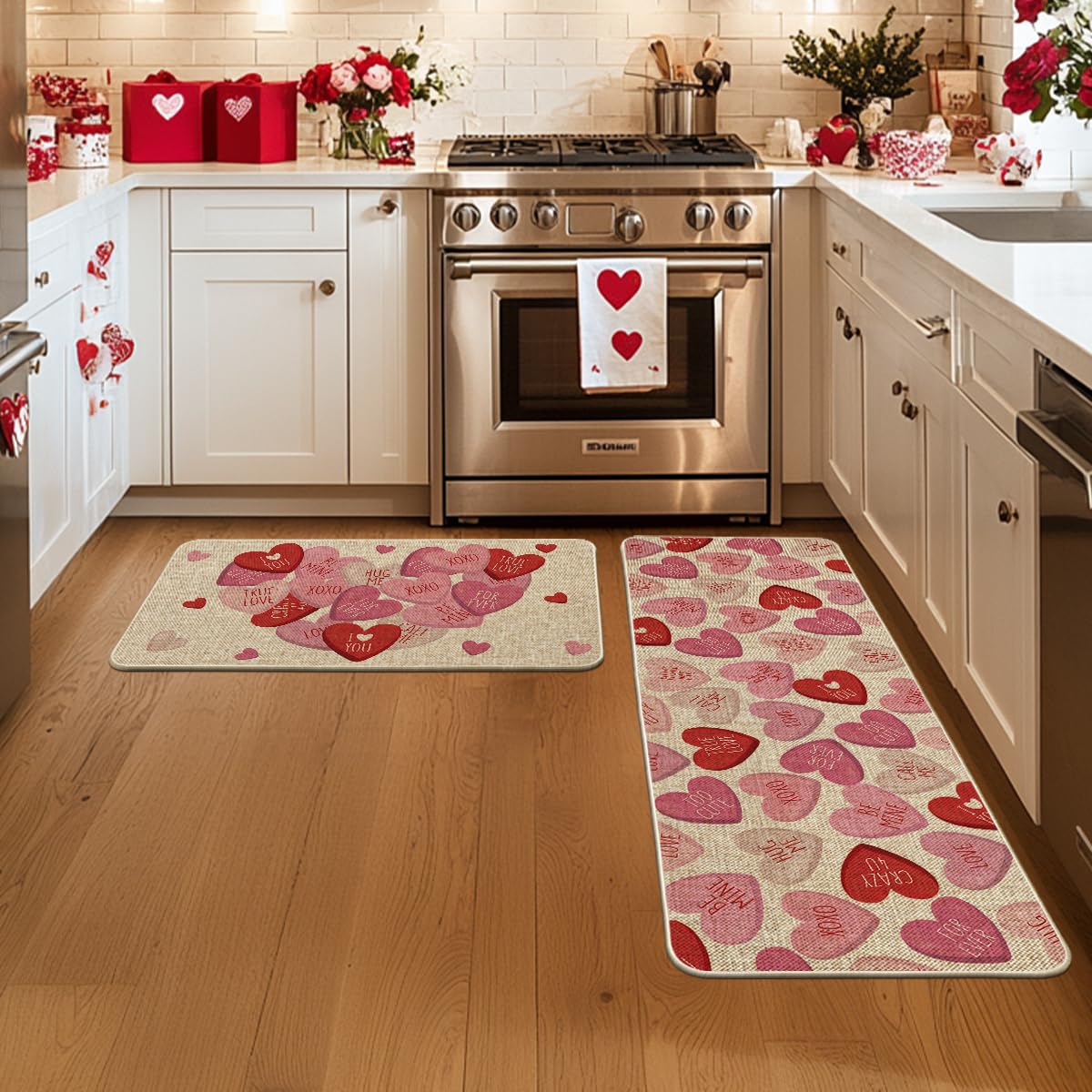 Artoid Mode mats placed at sink and stove illustrating non-slip safety