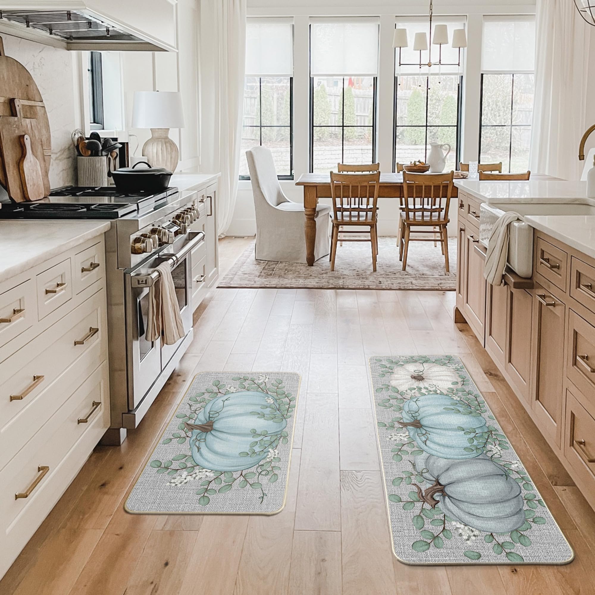 Artoid Mode mats placed by sink in a kitchen offering cushioned support and seasonal style