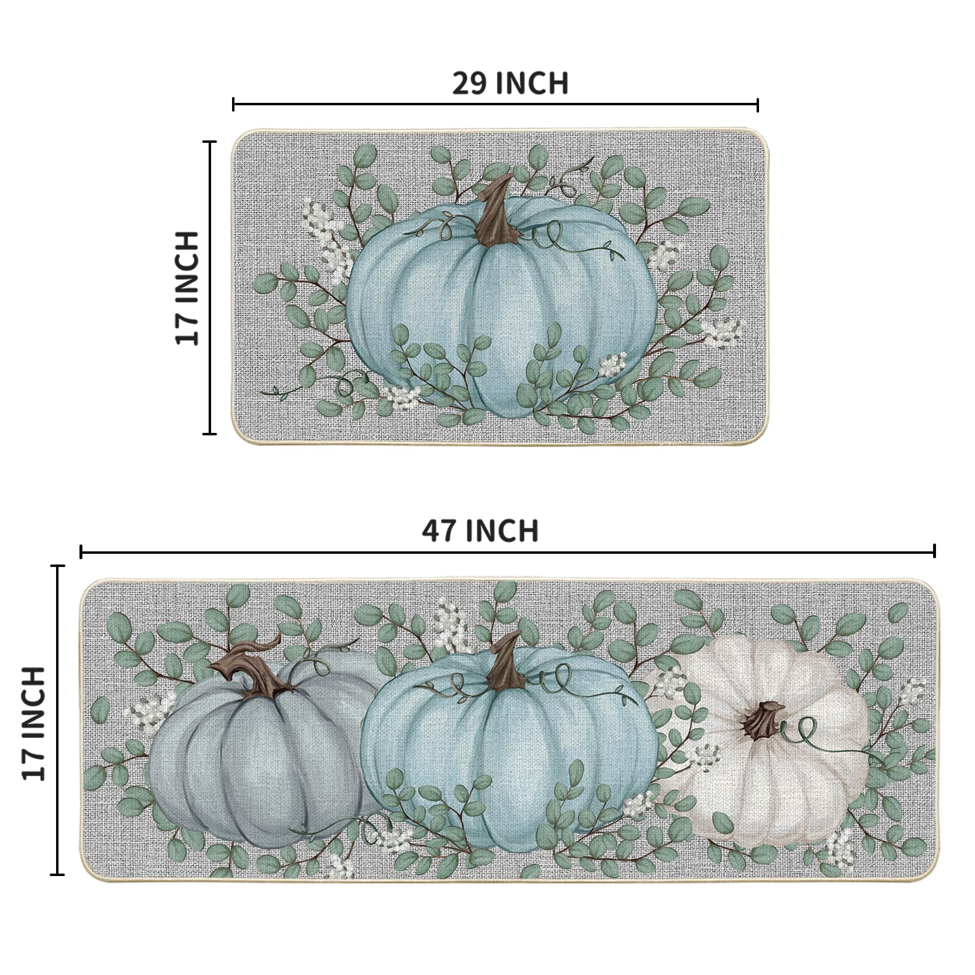 Artoid Mode mats with pumpkins near a farmhouse table creating cozy autumn ambience