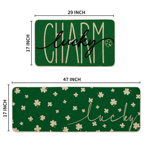 Artoid Mode shamrock runner in styled kitchen offering decorative seasonal flair