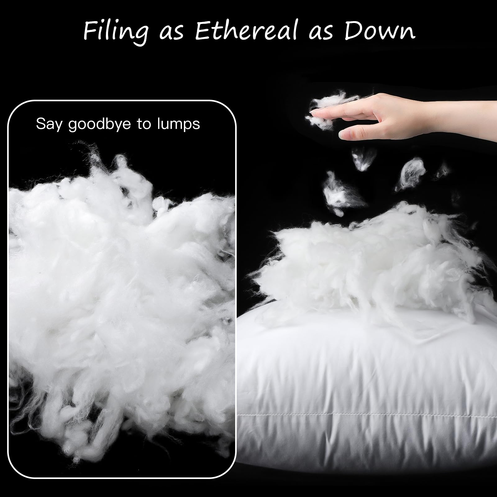 Artscope filling texture detail displays fluffy polyester fill and consistent loft benefit