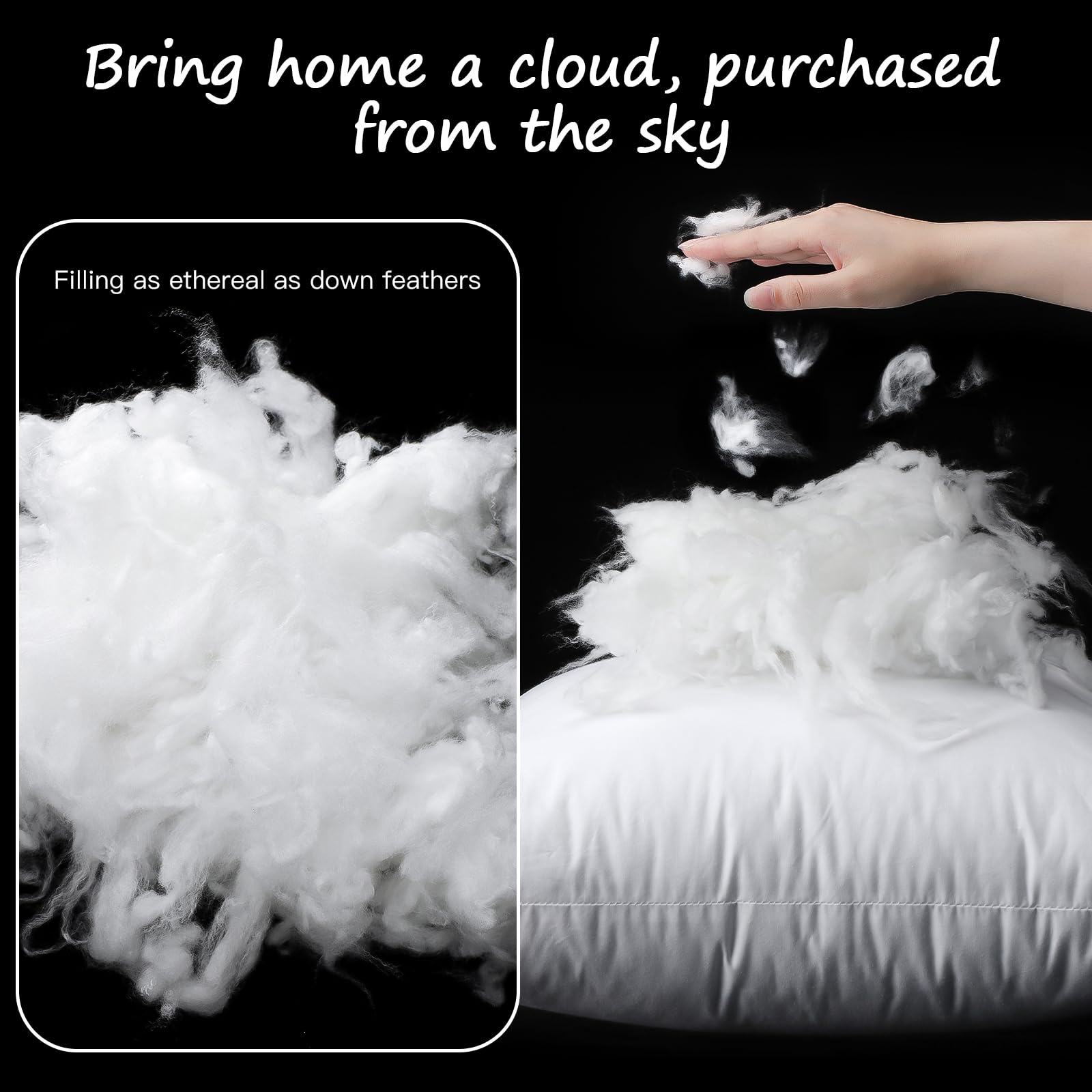 Artscope detailed view of polyester fiber fill showing cloud-like softness