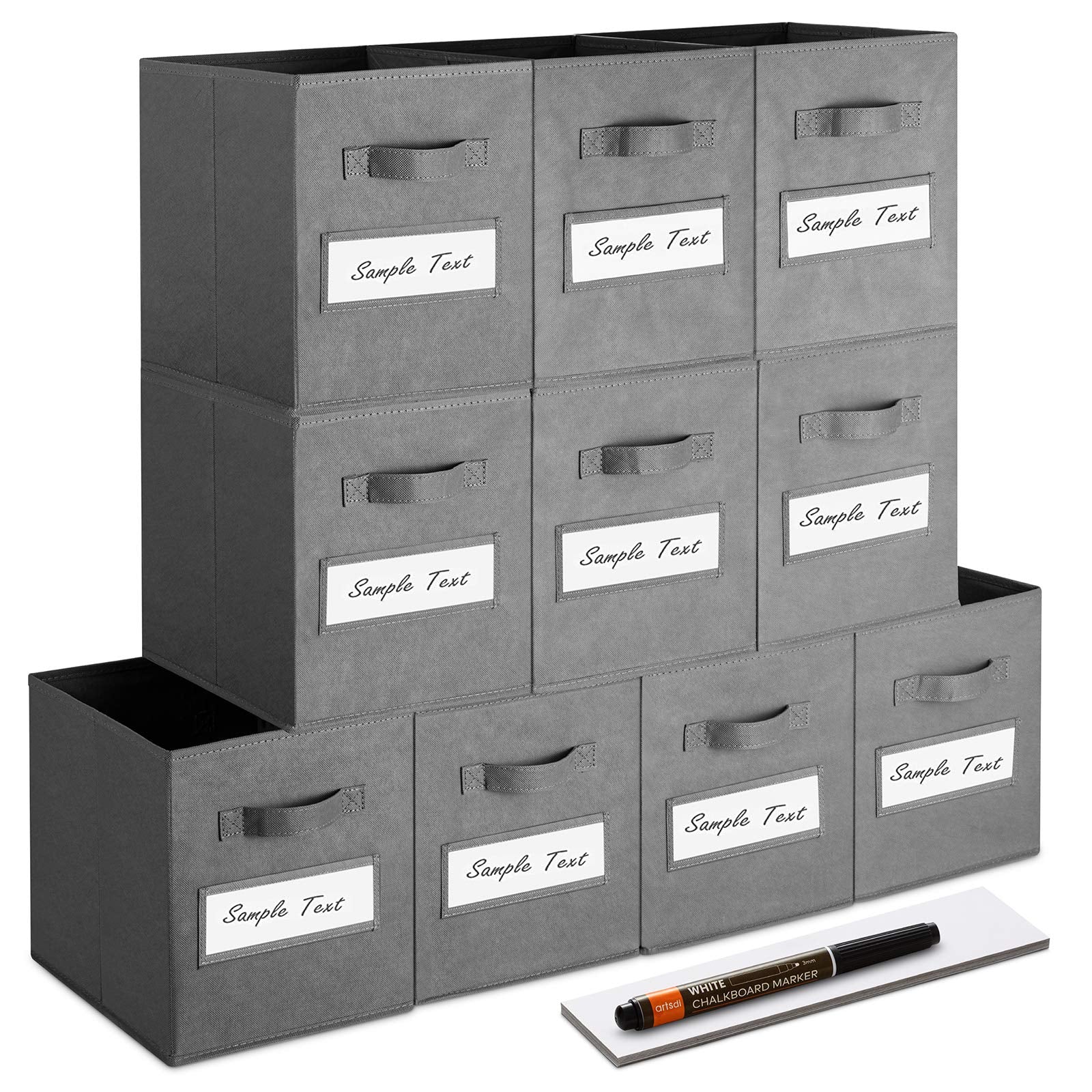 artsdi front view storage cube showing clean gray finish and sturdy form for neat shelves